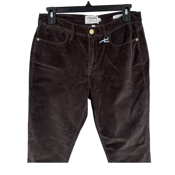 Frame Jeans Le High Skinny Velveteen Velour dark gray size 28 - Picture 3 of 9